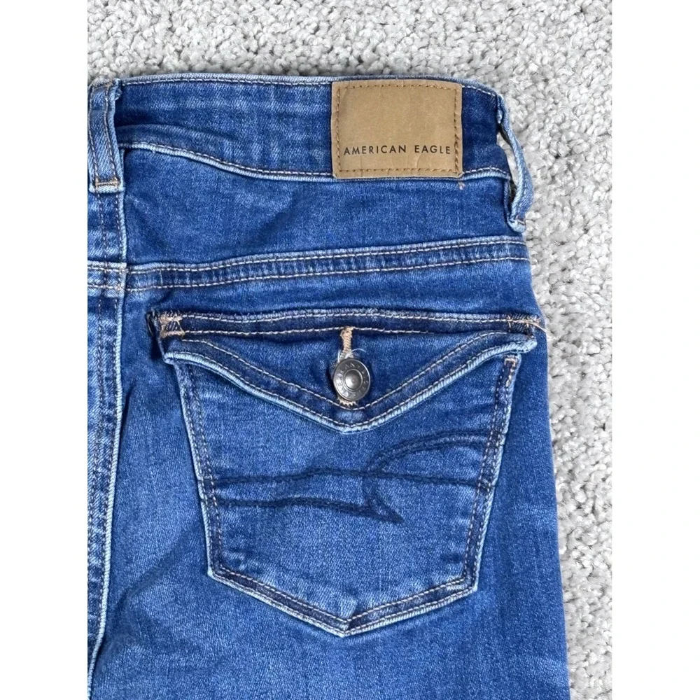 American Eagle Jeggings Size 00 Short Next‎ Level Stretch Blue Denim